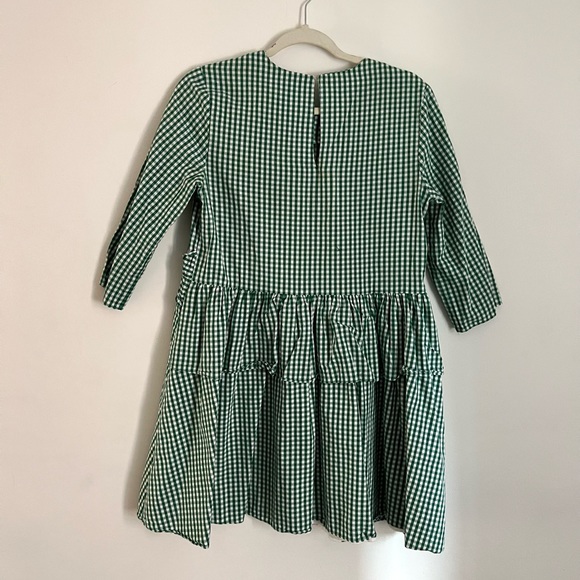 ENGLISH FACTORY Ruffled Mini Dress — Size S, Gingham Green - Picture 3 of 4